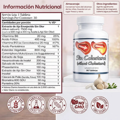 Sin colesterol, máxima potencia, fórmula de grado médico.