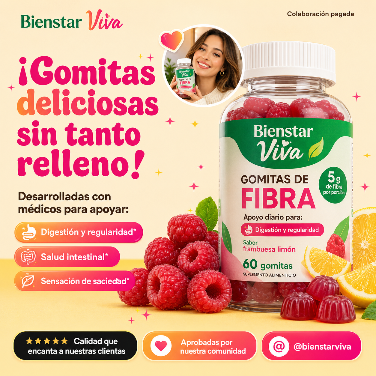 gominolas de fibra natural orgánica