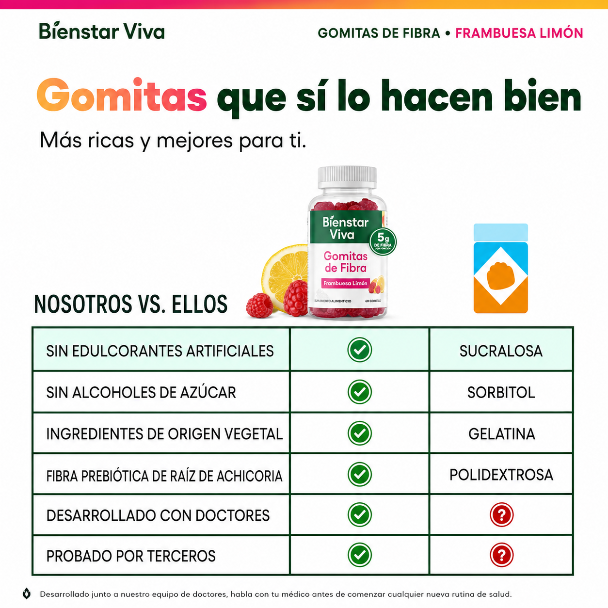 gominolas de fibra natural orgánica